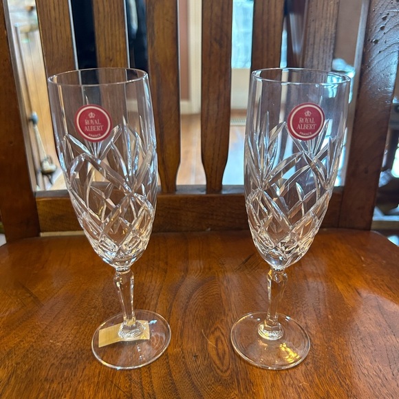 Royal Albert Ludlow Crystal Flutes Set/2 - Picture 1 of 12